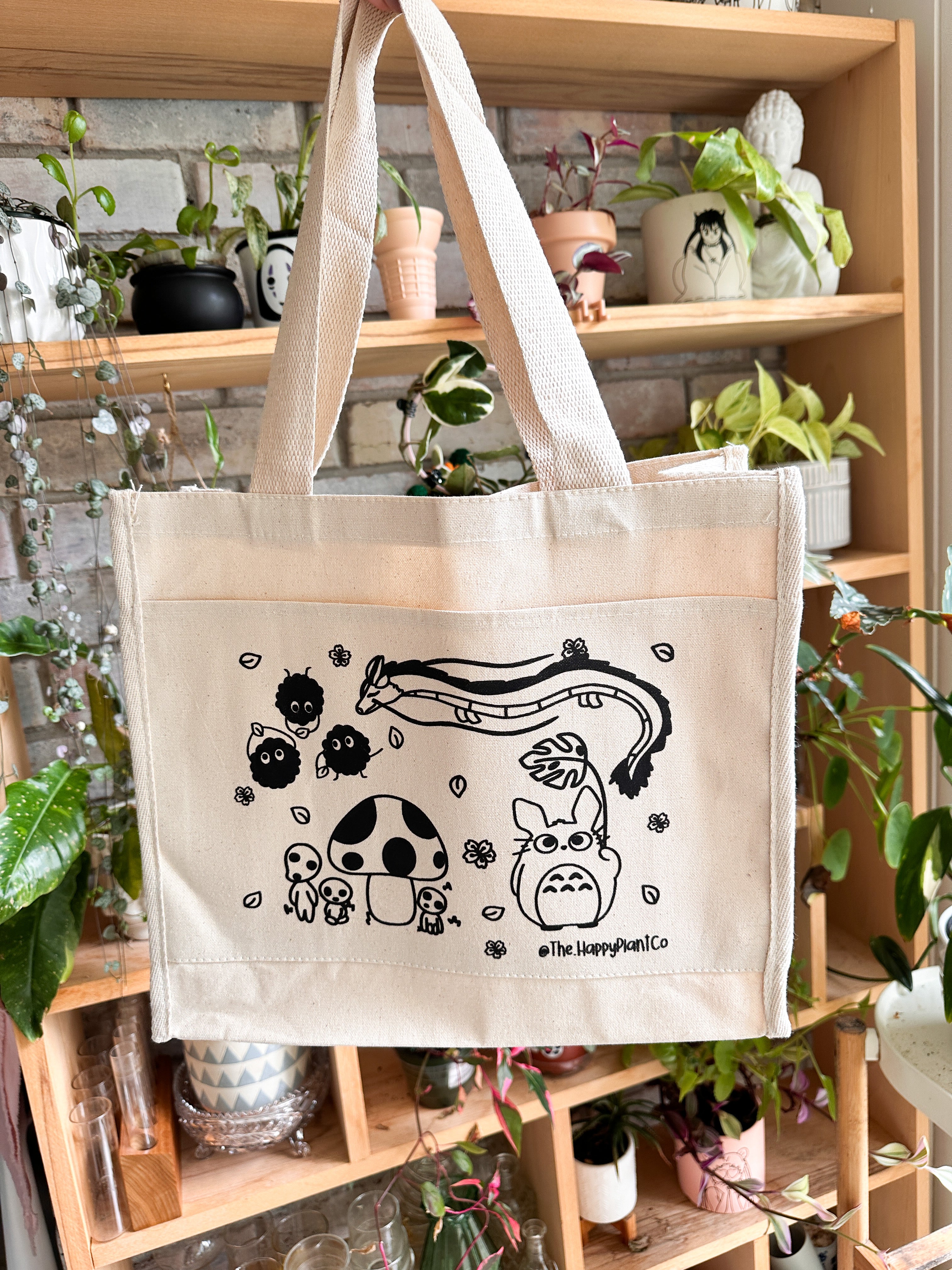 Ghibli Inspired Plant Tote Bag