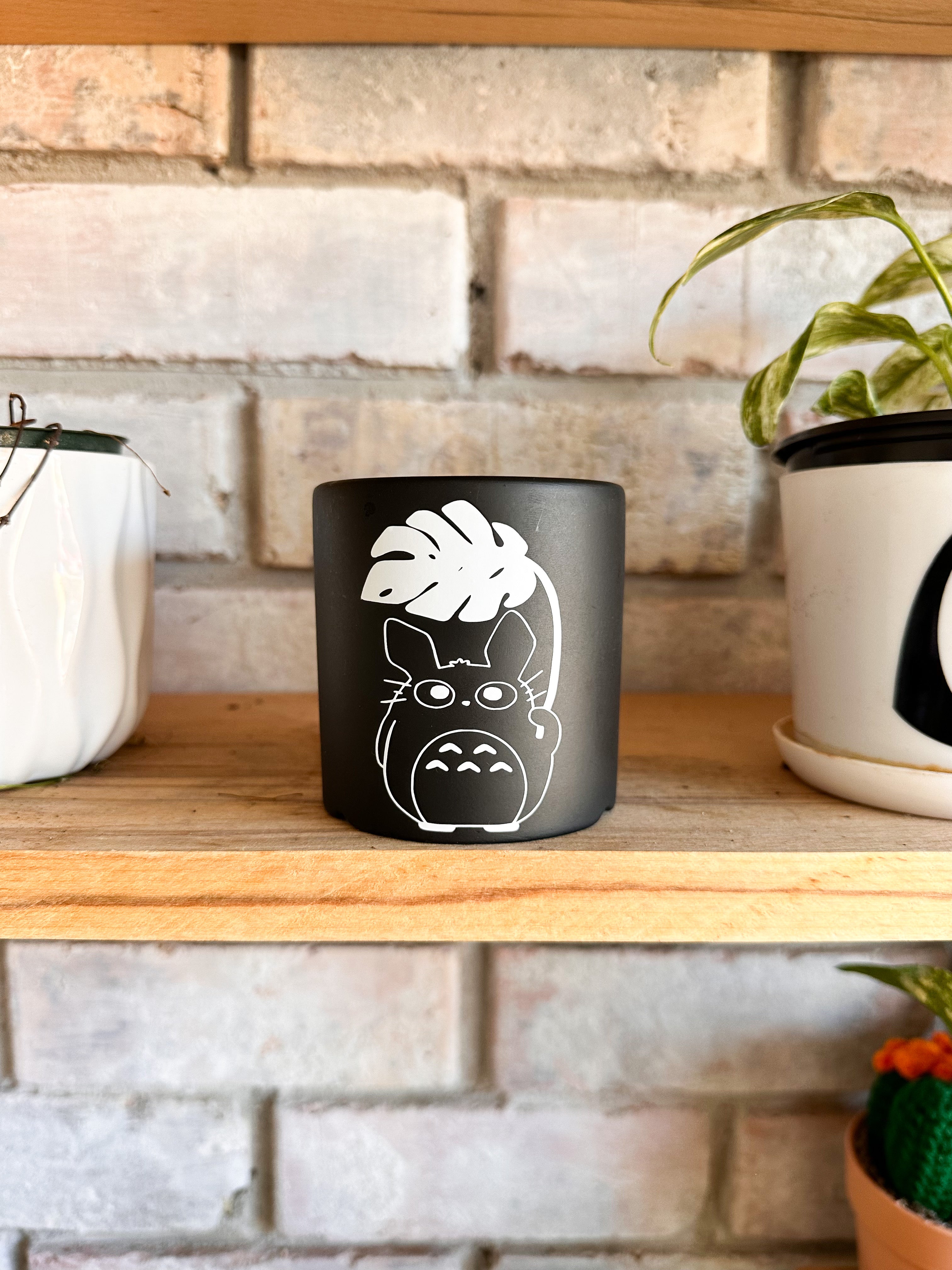 Totoro with Leaf Planter Pot