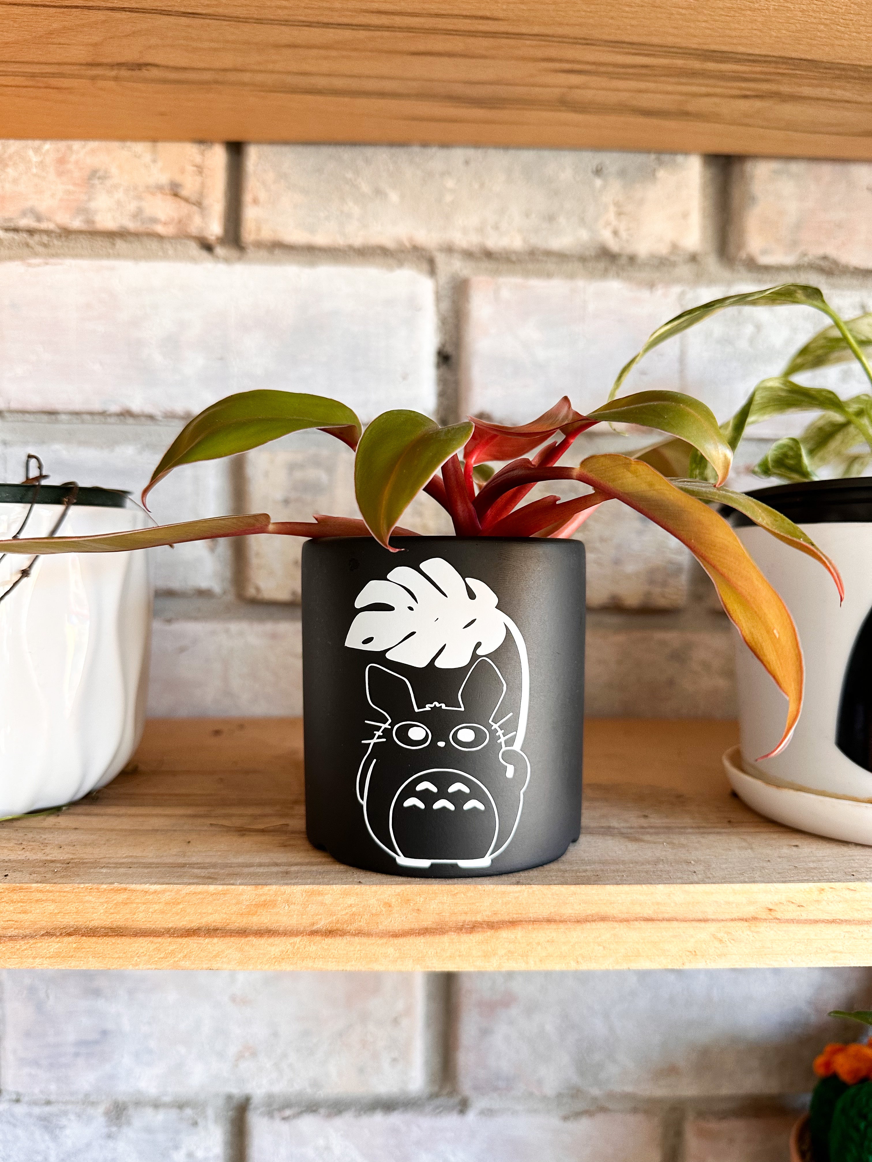 Totoro with Leaf Planter Pot