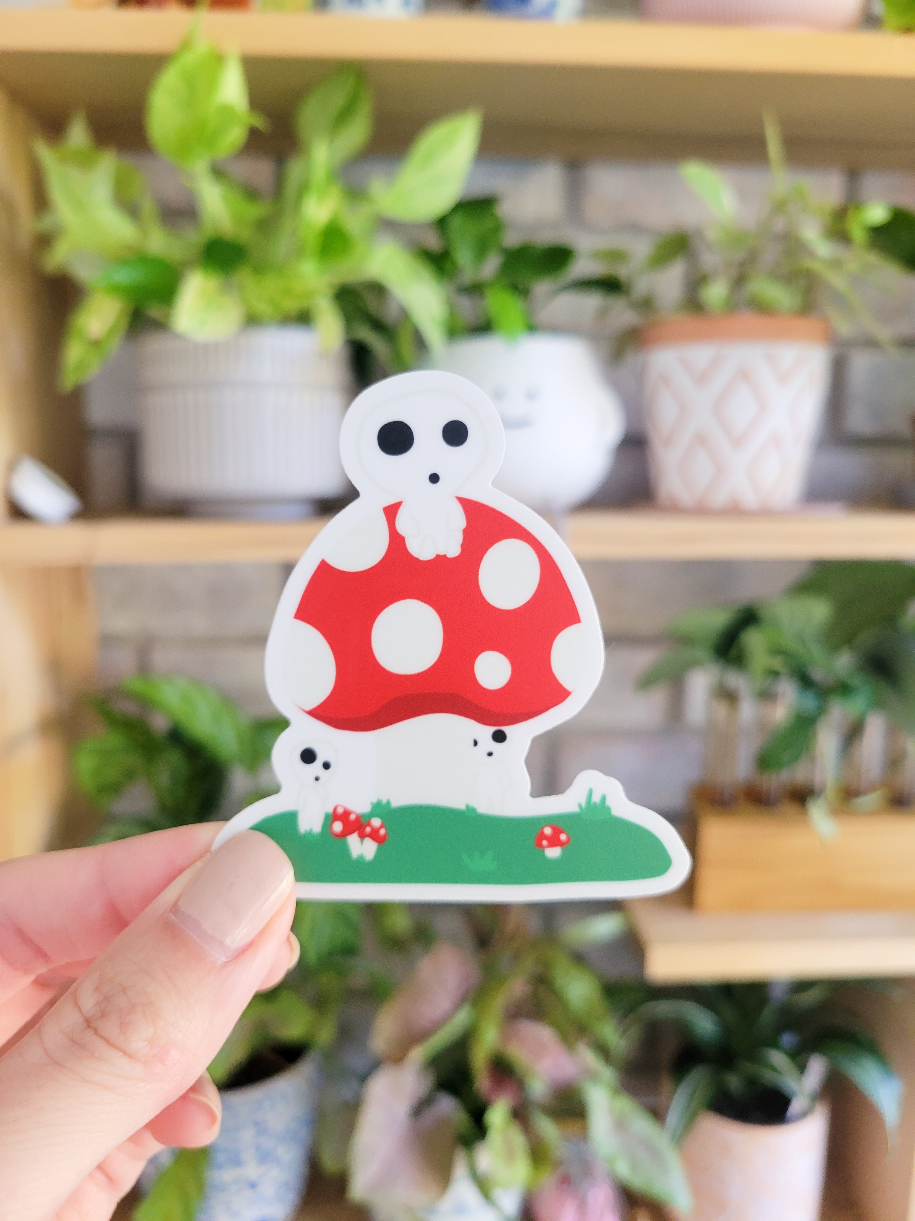 Forest Sprits on a Mushroom Sticker